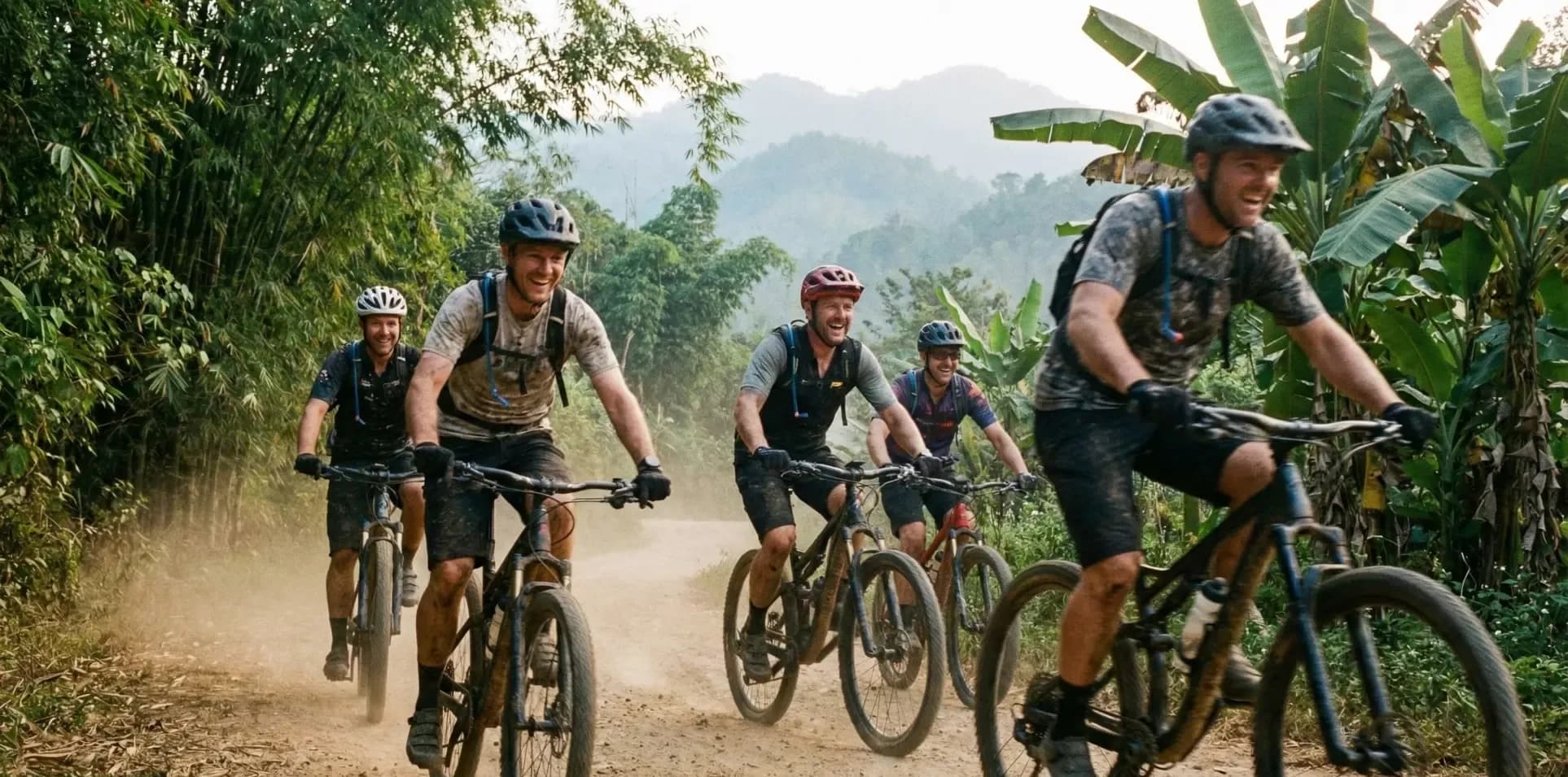 Ban Hat Ngiew Suspension Bridge Cycling