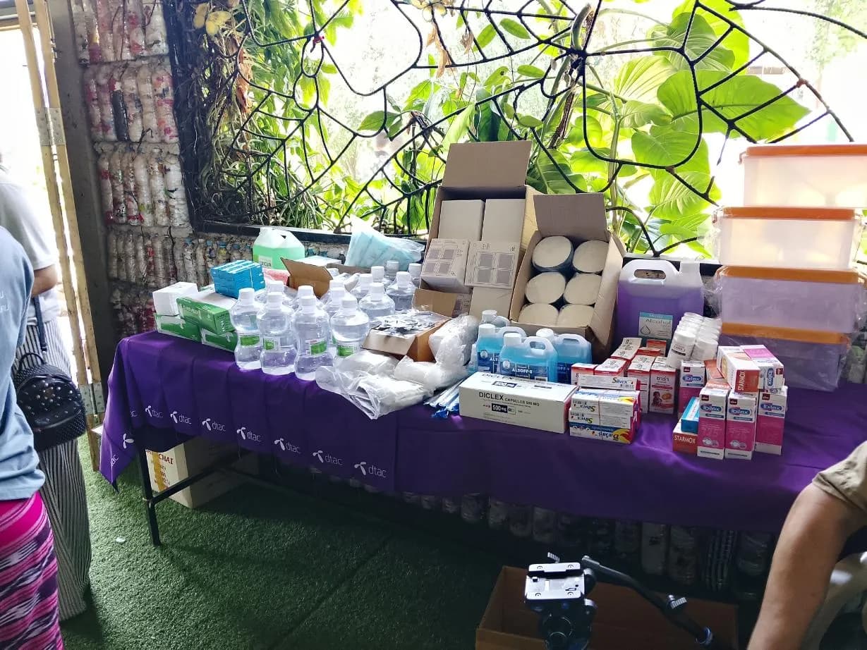 Medical supplies at Bamboo School