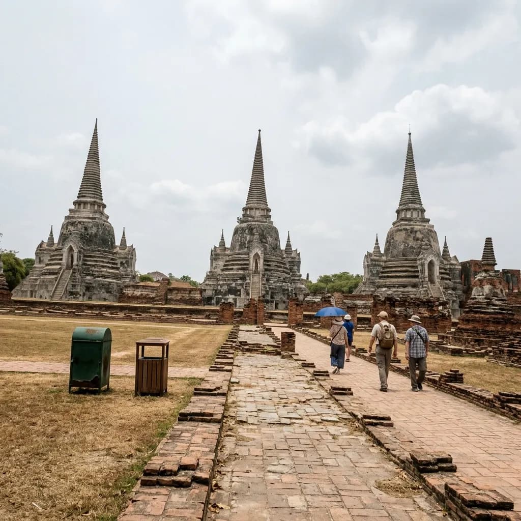The three chedis of Wat Phra Si Sanphet at Ayutthaya, Thailand's ancient capital