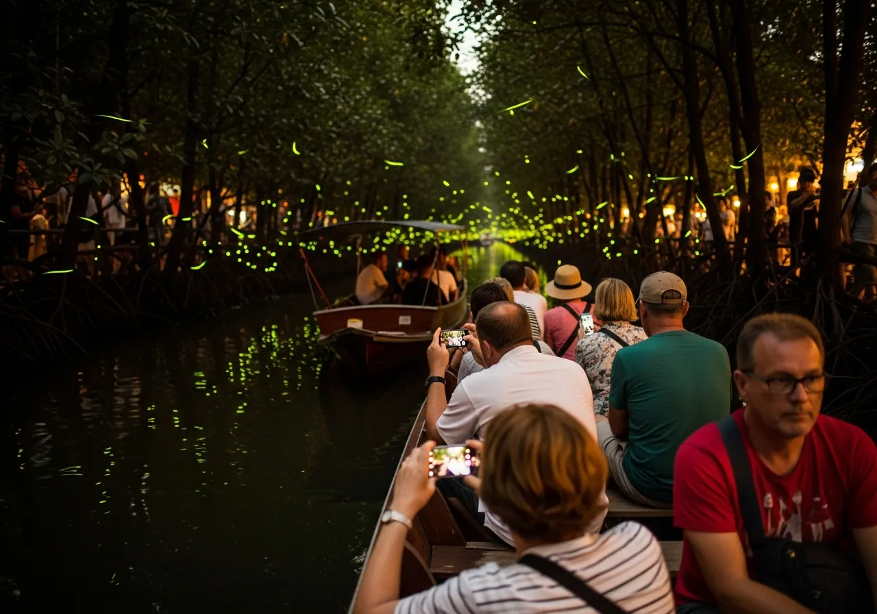 Amphawa Evening & Fireflies highlights at Bangkok